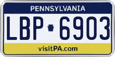 PA license plate LBP6903