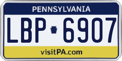 PA license plate LBP6907