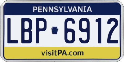 PA license plate LBP6912