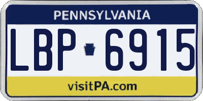 PA license plate LBP6915