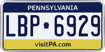 PA license plate LBP6929
