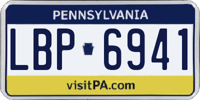 PA license plate LBP6941