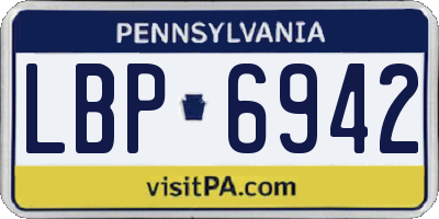 PA license plate LBP6942