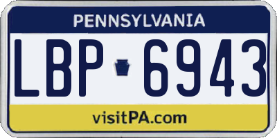 PA license plate LBP6943