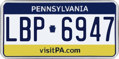 PA license plate LBP6947