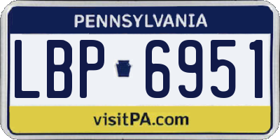 PA license plate LBP6951