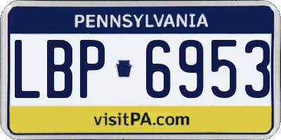 PA license plate LBP6953