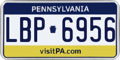 PA license plate LBP6956