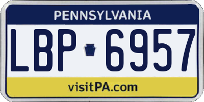 PA license plate LBP6957