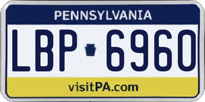 PA license plate LBP6960
