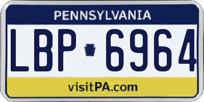 PA license plate LBP6964