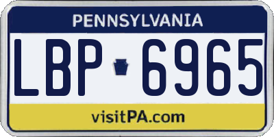 PA license plate LBP6965
