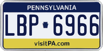 PA license plate LBP6966