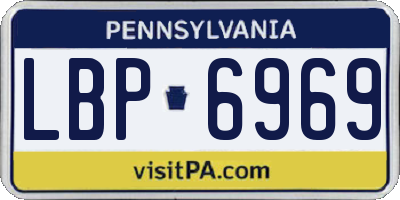 PA license plate LBP6969