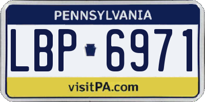PA license plate LBP6971