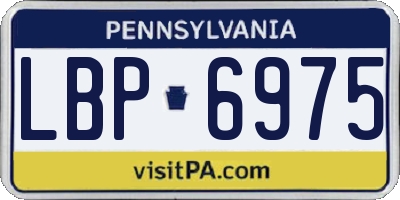 PA license plate LBP6975