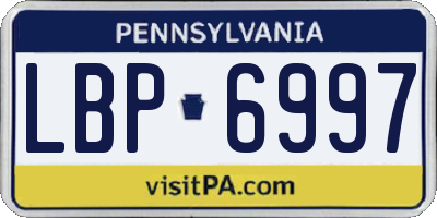 PA license plate LBP6997