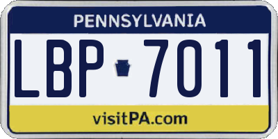 PA license plate LBP7011