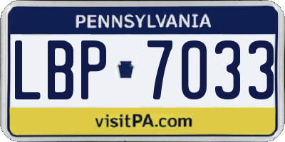 PA license plate LBP7033