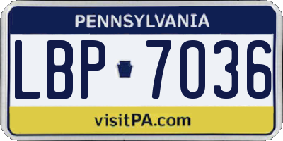 PA license plate LBP7036
