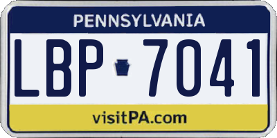 PA license plate LBP7041