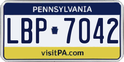 PA license plate LBP7042