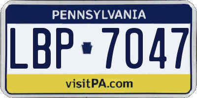 PA license plate LBP7047