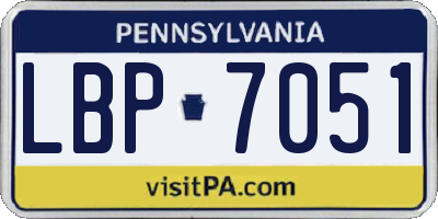 PA license plate LBP7051