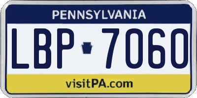 PA license plate LBP7060