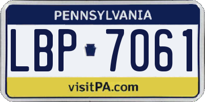 PA license plate LBP7061