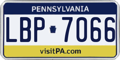 PA license plate LBP7066