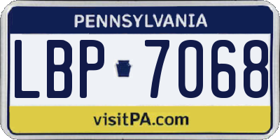 PA license plate LBP7068