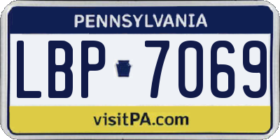 PA license plate LBP7069