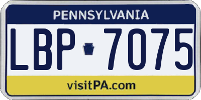 PA license plate LBP7075