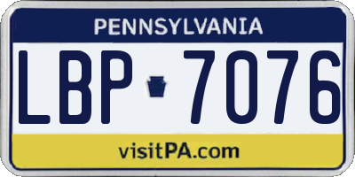 PA license plate LBP7076