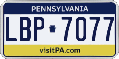 PA license plate LBP7077