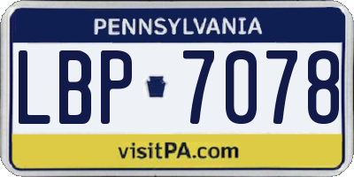 PA license plate LBP7078