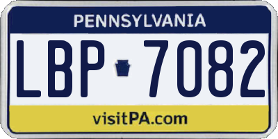 PA license plate LBP7082
