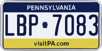PA license plate LBP7083