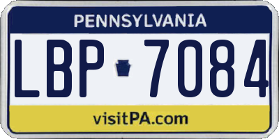PA license plate LBP7084