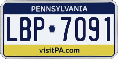 PA license plate LBP7091
