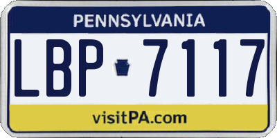 PA license plate LBP7117