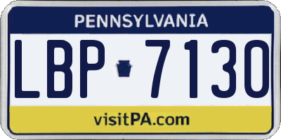 PA license plate LBP7130
