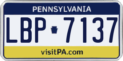 PA license plate LBP7137