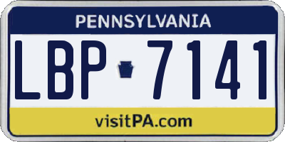 PA license plate LBP7141