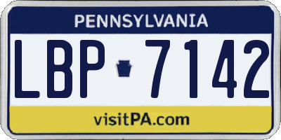 PA license plate LBP7142