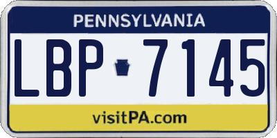PA license plate LBP7145