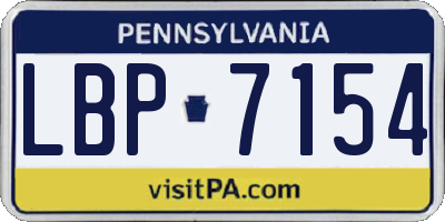 PA license plate LBP7154