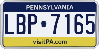 PA license plate LBP7165
