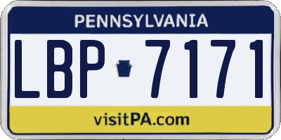 PA license plate LBP7171